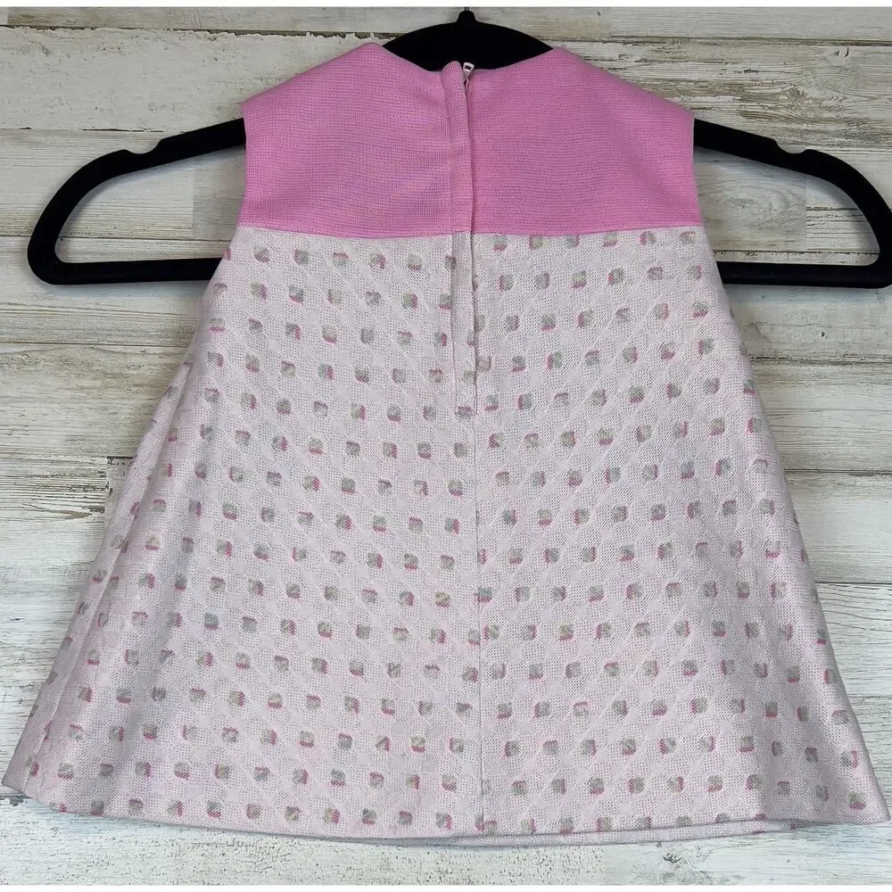 VTG Baby Girls Pink Dress & Coat Set 6–12 Mo Peter Pan Collar Classic 70s